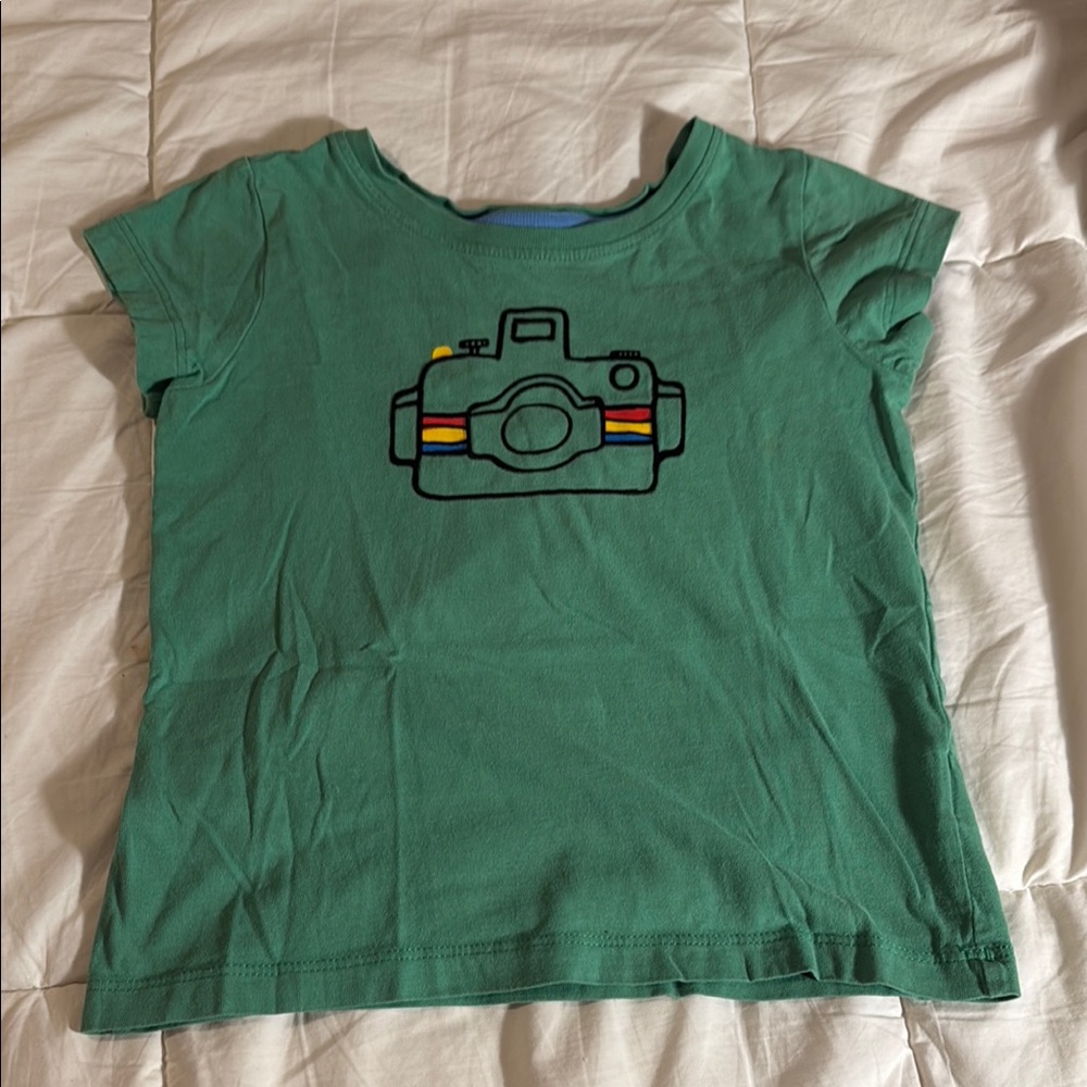 Hanna Andersson Green Tee with Camera Design
